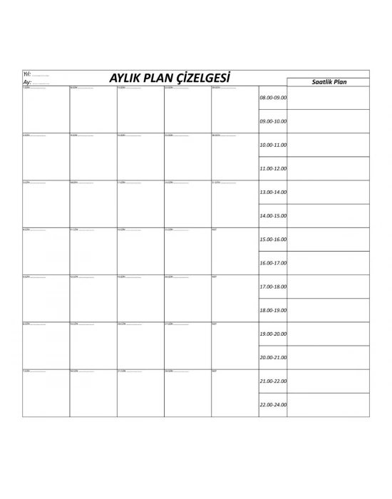 ®  Aylık Planlayıcı Manyetik Duvar Stickerı Takvim Plan Çizelgesi