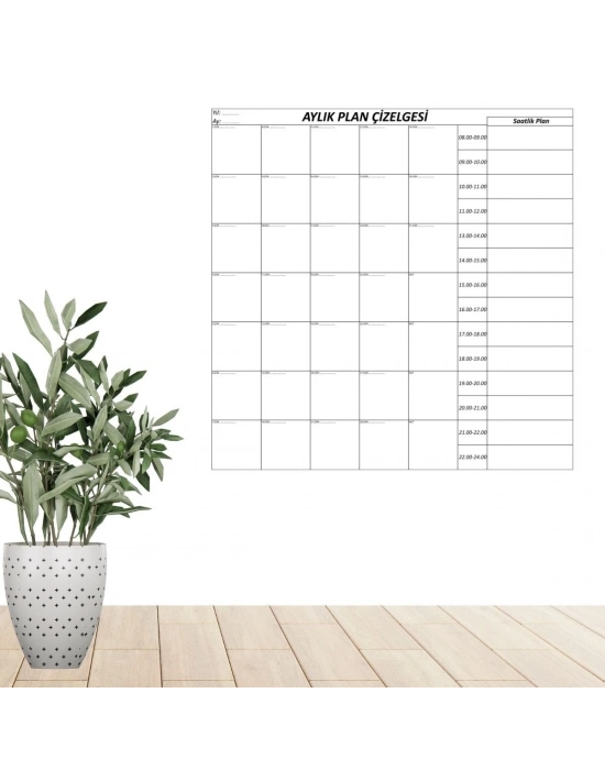 ®  Aylık Planlayıcı Manyetik Duvar Stickerı Takvim Plan Çizelgesi