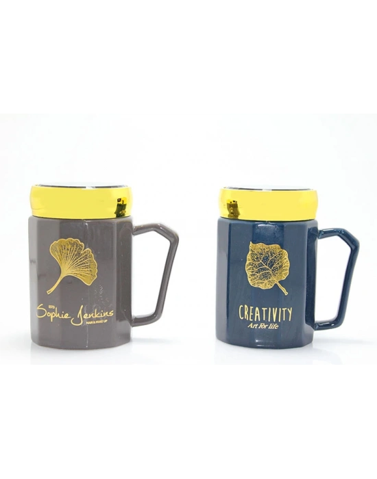 Ayna Kapaklı Porselen Kupa Bardak