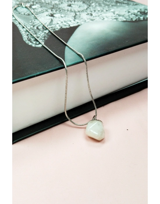 Aytaşı Doğal Taşı Zincirli El Yapımı Kolye Uç: 2 cm Zincir: 20 cm Kutulu