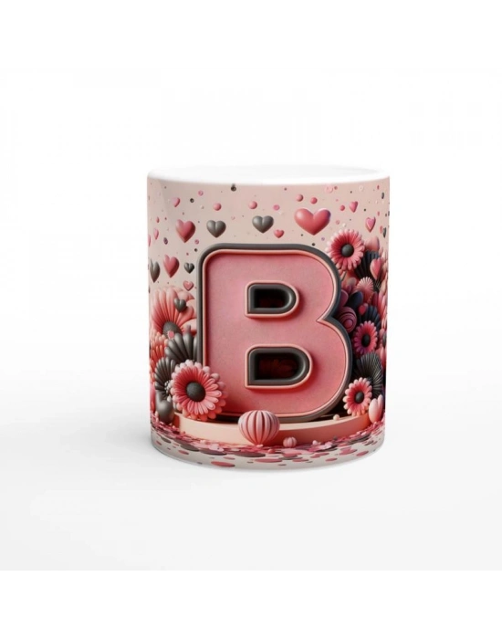 B Harfi Modern Alfabe Kupa Bardak