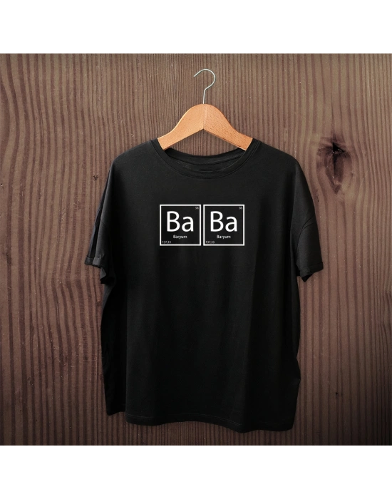 Babalar Günü Baskılı T-shirt - Siyah -