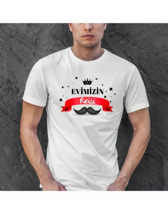 Babalar Günü Hediye Baba Temalı Baskılı Oversize Bisiklet Yaka T-shirt - Beyaz