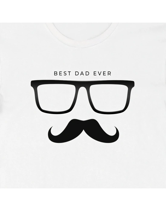 Babalar Günü Hediye Baba Temalı Baskılı Oversize Bisiklet Yaka T-shirt - Beyaz