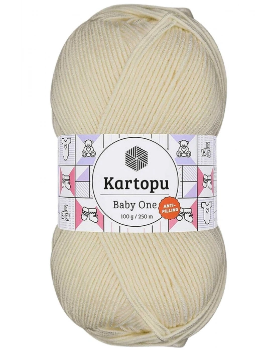 Baby One Tüylenmeyen El Örgü İpi Yünü Krem K025
