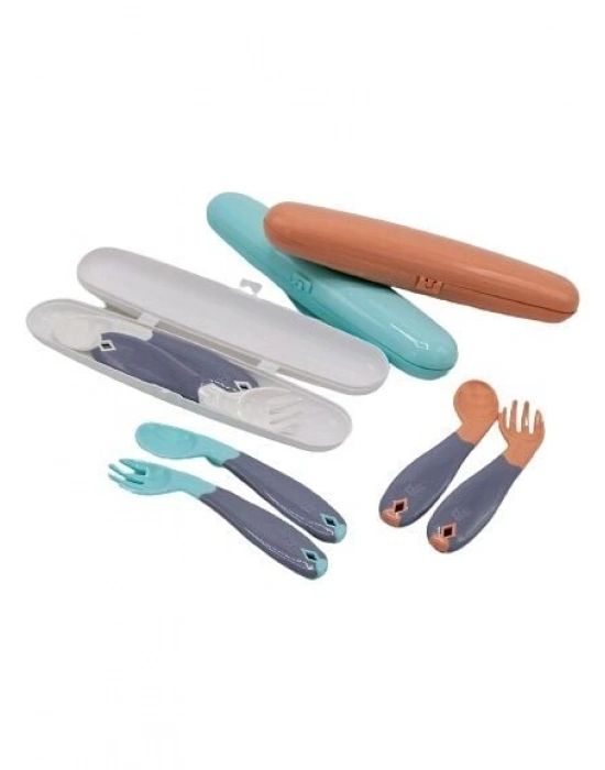 BabyJem Açılı Mama Kaşık Çatal Takımı 703 Yeşil