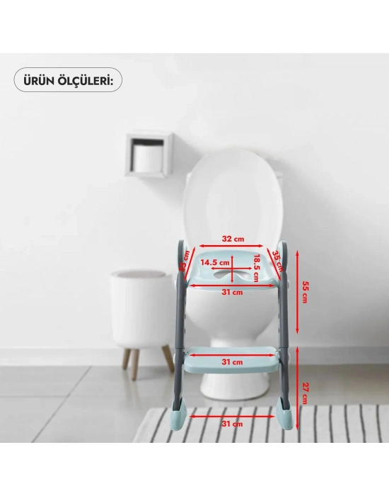 BabyJem Basamaklı & Katlanır Klozet Adaptörü 861 Beyaz