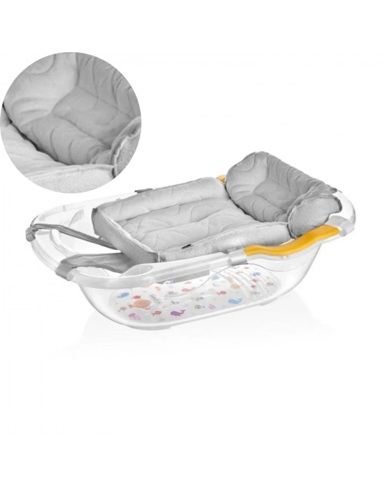 BabyJem Köpüklü Bebek Banyo Küvet Filesi 164 Gri
