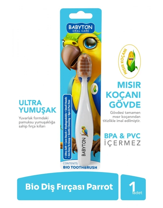 Babyton Bio Ultra Yumuşak Çocuk Diş Fırçası Papağan