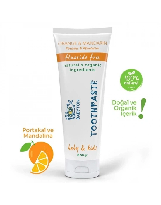 Babyton Organik Diş Macunu Portakal ve Mandalina Aromalı 50gr