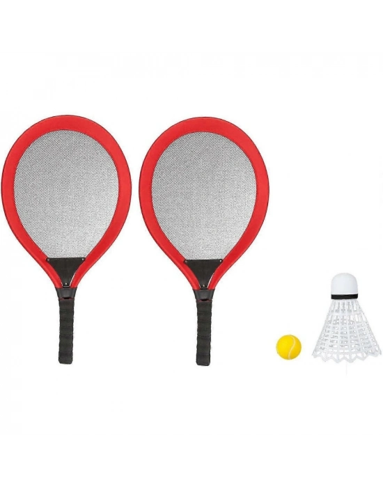 Badminton Seti ve Soft Tenis Topu - RKT-35 - Kırmızı