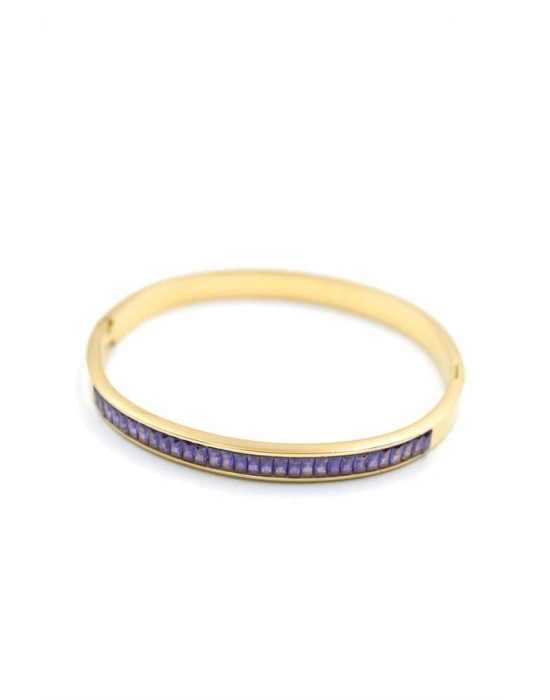 Baget Taşlı Bilezik - Mor