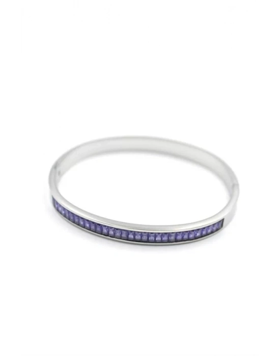 Baget Taşlı Bilezik - Mor