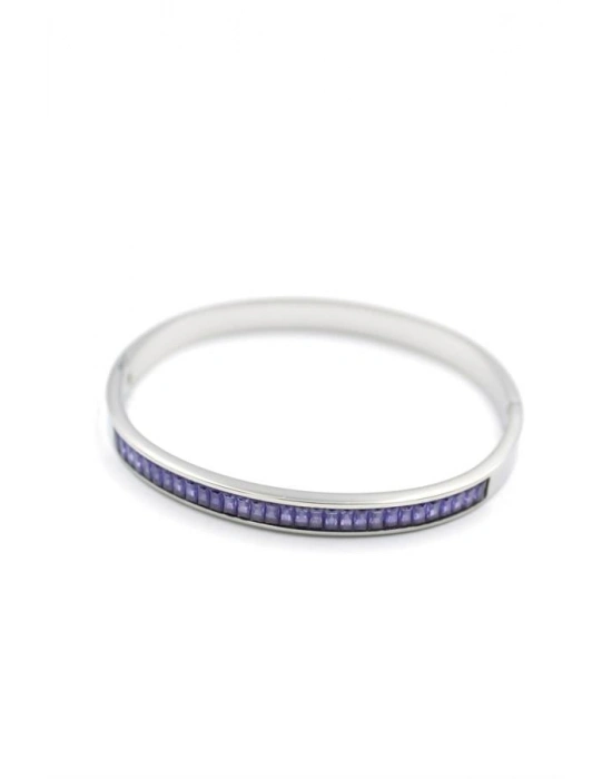 Baget Taşlı Bilezik - Mor