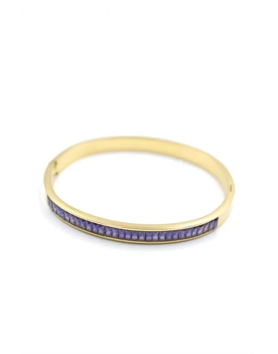 Baget Taşlı Bilezik - Mor