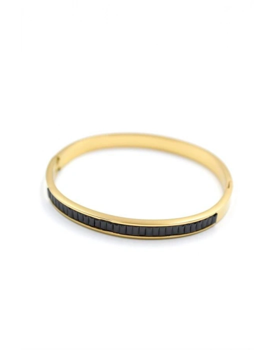 Baget Taşlı Bilezik - Siyah