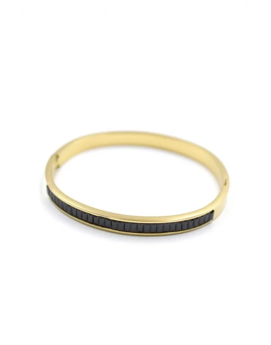 Baget Taşlı Bilezik - Siyah