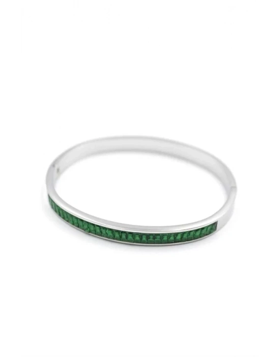 Baget Taşlı Bilezik - Yeşil