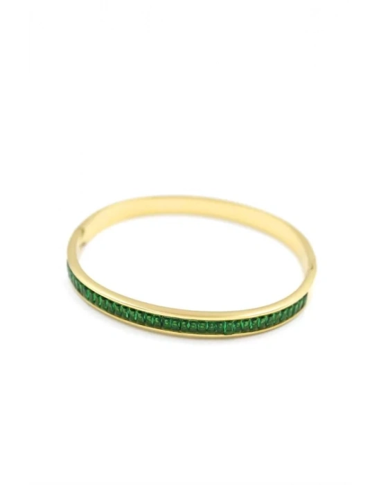 Baget Taşlı Bilezik - Yeşil