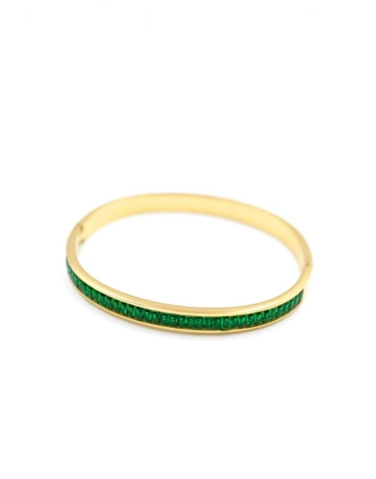 Baget Taşlı Bilezik - Yeşil
