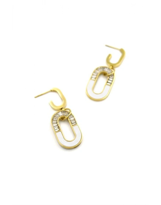 Baget Taşlı  Küpe - Altın