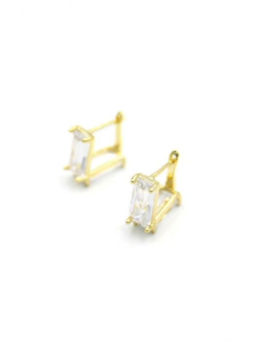 Baget Taşlı Küpe - Altın