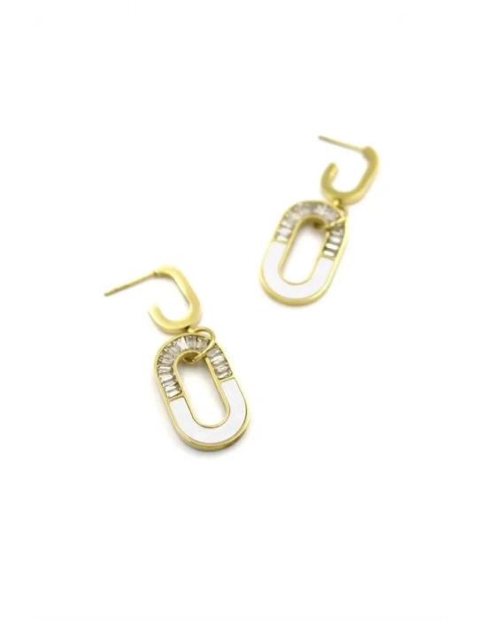 Baget Taşlı  Küpe - Altın