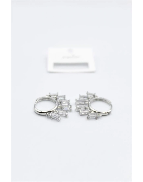 Baget Taşlı Shakira Küpe - Gümüş