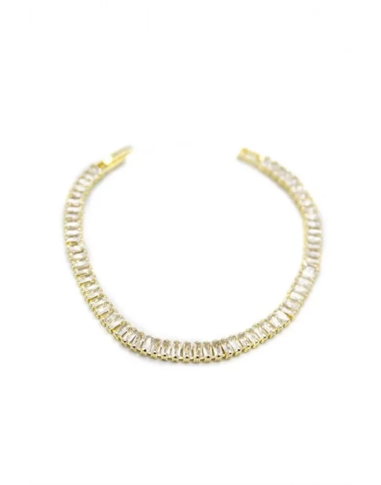 Baget Taşlı Su Yolu Bileklik - Altın