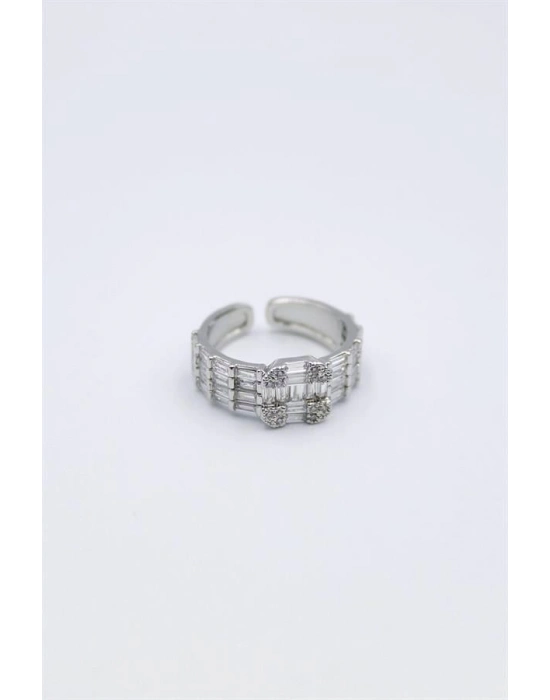 Baget Taşlı Yüzük - Gümüş