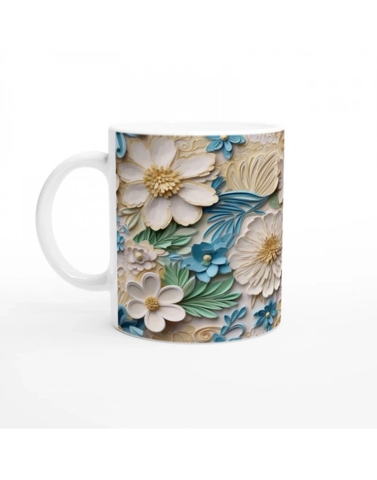 Baharı Fısıldayan Kağıt Çiçekli Kupa Bardak