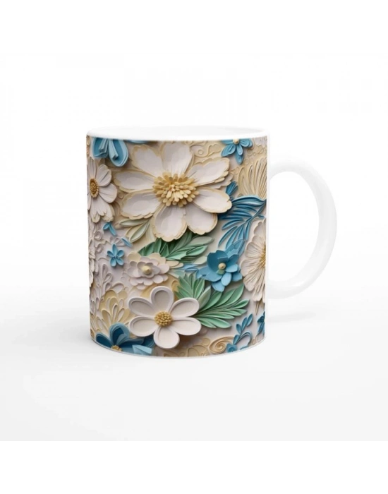 Baharı Fısıldayan Kağıt Çiçekli Kupa Bardak