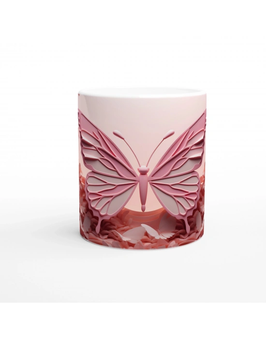 Baharın Kalbinde Yükselen Dev Kelebek Temalı Baskılı Kupa Bardak