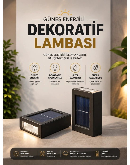 Bahçe Aydınlatması Solar Güneş Enerjili Dekoratik Led Işıklı Lamba