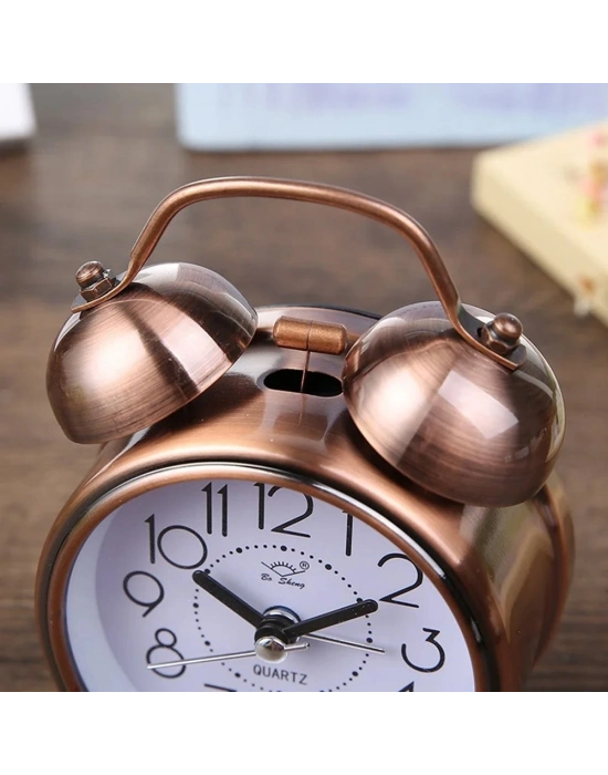 Bakır Metal Alarmlı Masa Saati