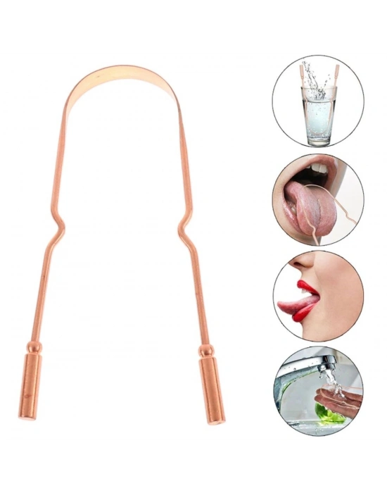 ®  Bakır Oil Pulling Yağ Çekme Dil Plak Temizleme Aleti Dil Fırçası Sıyırıcı Dil Kaşığı