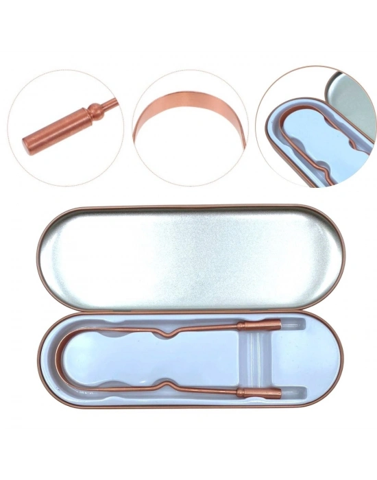 ®  Bakır Oil Pulling Yağ Çekme Dil Plak Temizleme Aleti Dil Fırçası Sıyırıcı Dil Kaşığı