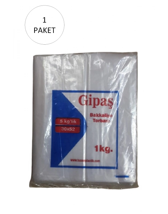 Bakkaliye Naylon Torba 5kg lık 30x52 cm 1 Paket (Takriben 110 Adet)