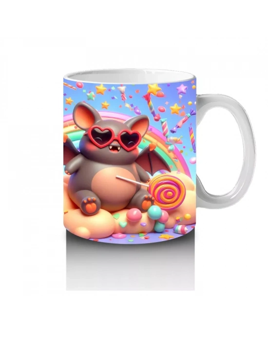 Bal Kabağı Giyimli Sevimli Canavar Figürlü Renkli Cadılar Bayramı Baskılı Kupa Bardak