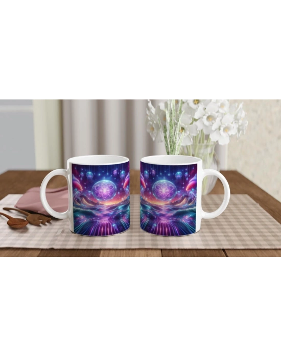 Balık Burcu Baskılı Kahve Kupası - Astral Denizaltı Dünyası Vs1