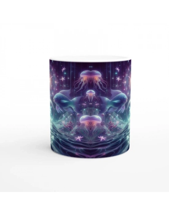 Balık Burcu Baskılı Kahve Kupası - Astral Denizaltı Dünyası Vs2