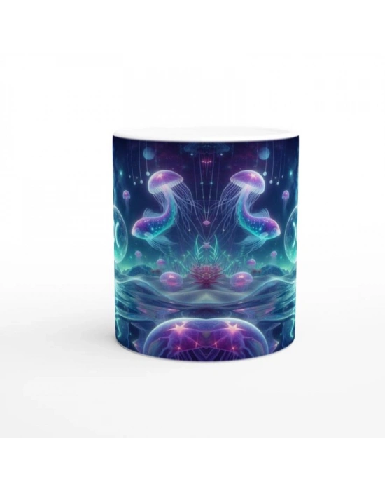 Balık Burcu Baskılı Kahve Kupası - Astral Denizaltı Dünyası Vs3