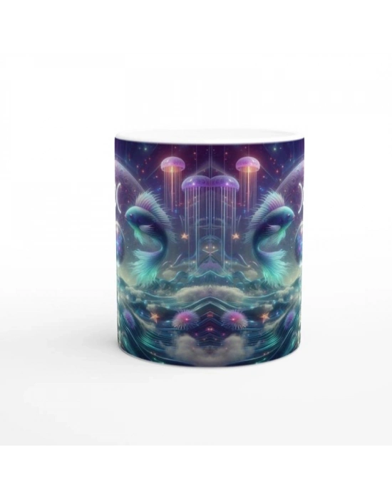 Balık Burcu Baskılı Kahve Kupası - Astral Denizaltı Dünyası Vs4