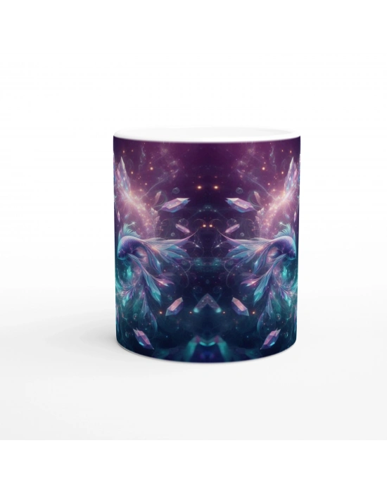 Balık Burcu Baskılı Kahve Kupası - Büyülü Kristal Mağarası Temalı Vs1