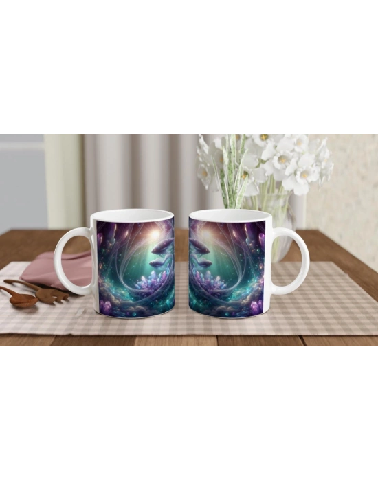 Balık Burcu Baskılı Kahve Kupası - Büyülü Kristal Mağarası Temalı Vs4