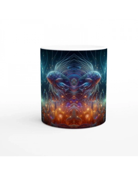 Balık Burcu Baskılı Kahve Kupası - Elementsel Doğa Krallığı Temalı Vs2