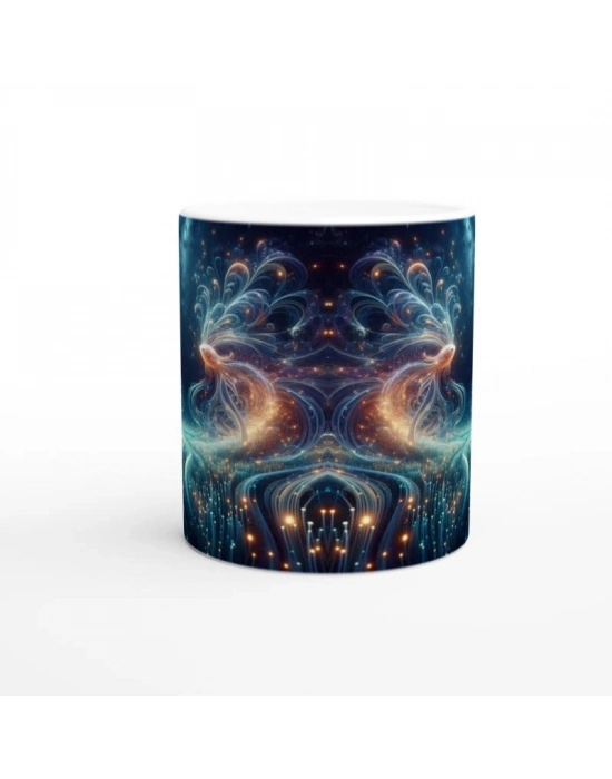 Balık Burcu Baskılı Kahve Kupası - Elementsel Doğa Krallığı Temalı Vs4