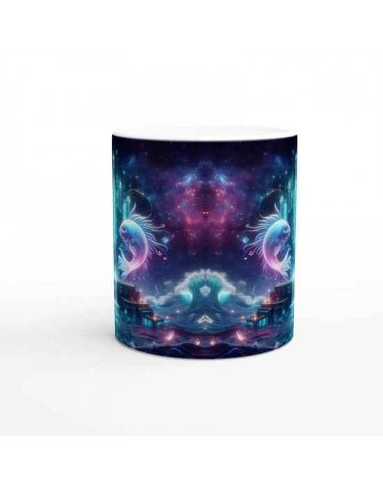 Balık Burcu Baskılı Kahve Kupası - Galaktik Taht Odası Temalı Vs1