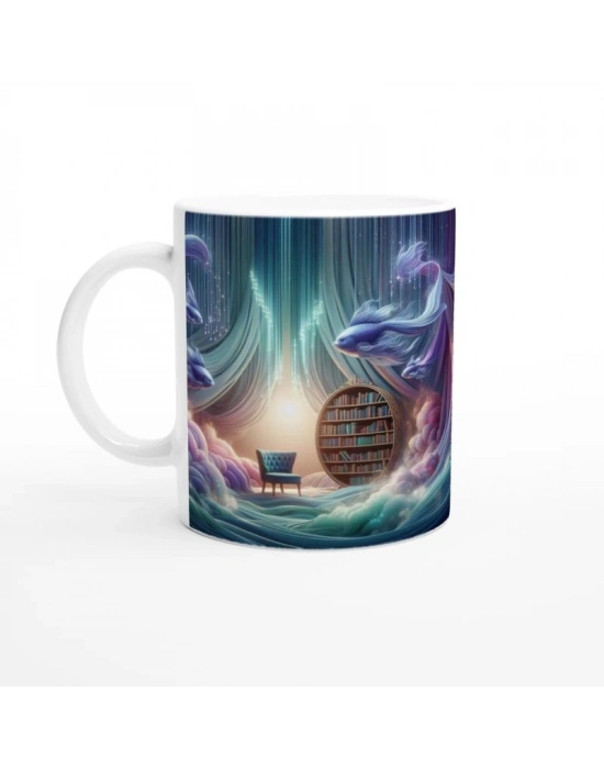 Balık Burcu Baskılı Kahve Kupası - Zodyak Kütüpanesi Vs1