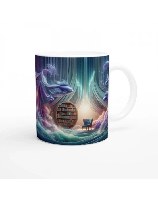 Balık Burcu Baskılı Kahve Kupası - Zodyak Kütüpanesi Vs1